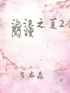 泡沫之夏2全文阅读