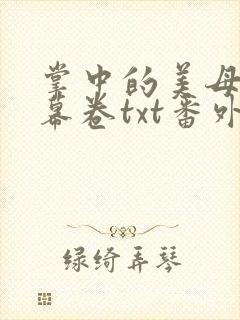 掌中的美母版主幕卷txt番外