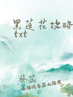 黑莲花攻略手册 txt