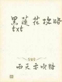 黑莲花攻略手册 txt
