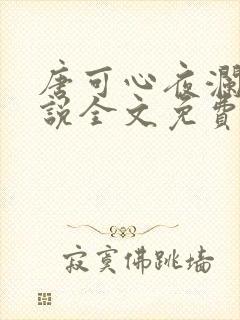 唐可心夜澜绝小说全文免费阅读