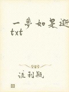 一梦如是逝水长txt