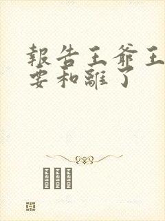 报告王爷王妃又要和离了