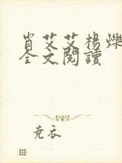 肖艾艾杨烁小说全文阅读