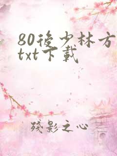 80后少林方丈txt下载