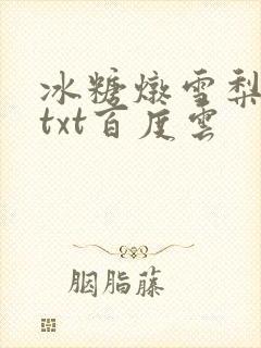 冰糖炖雪梨小说txt百度云