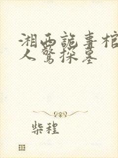 湘西诡事棺山道人惊探墓