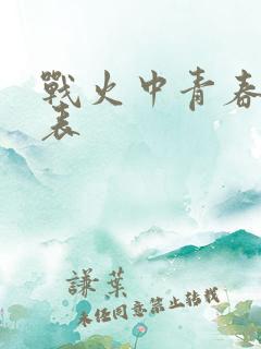 战火中青春演员表