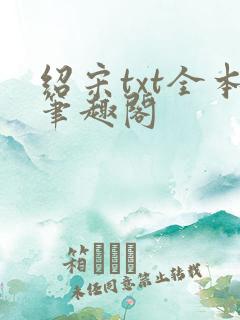 绍宋txt全本笔趣阁