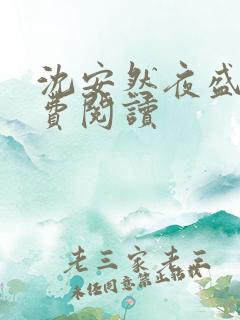 沈安然夜盛霆免费阅读