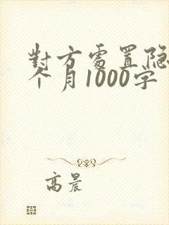 对方处置隐私一个月1000字