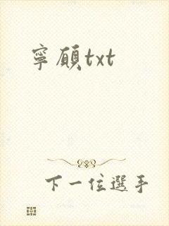 宁愿txt