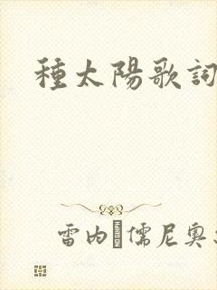 种太阳歌词
