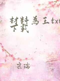 材料为王txt下载