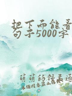 把下面能看湿的句子5000字