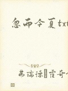 忽而今夏txt