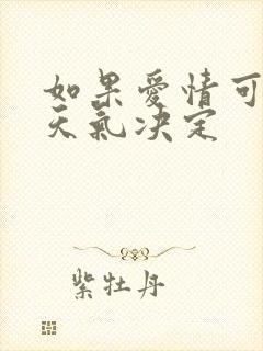 如果爱情可以看天气决定