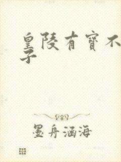 皇陵有宝不予贼子