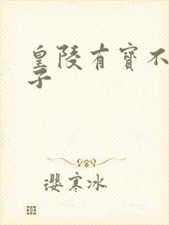 皇陵有宝不予贼子