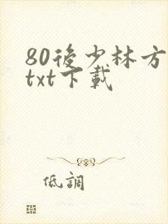 80后少林方丈txt下载