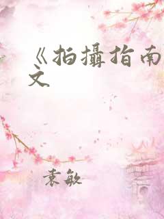 《拍摄指南》全文