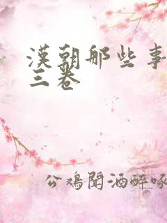 汉朝那些事儿第三卷