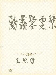 阮景路南辞免费阅读全文小说