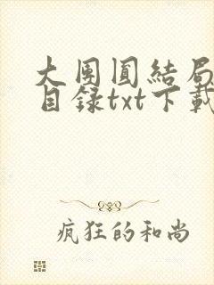 大团圆结局全文目录txt下载