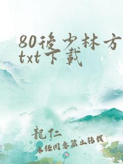 80后少林方丈txt下载