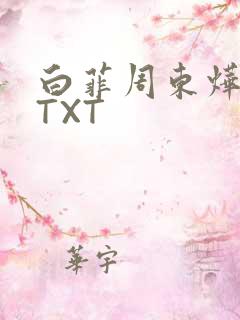 白菲周东烨小说TXT