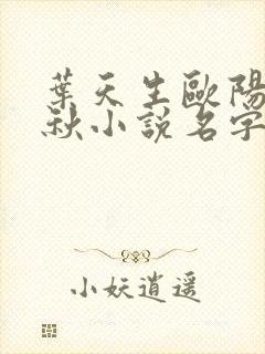 叶天生欧阳欣忆秋小说名字