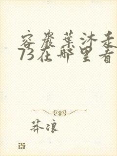 容岩叶沐走着做73在哪里看