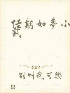 佳期如梦小说下载