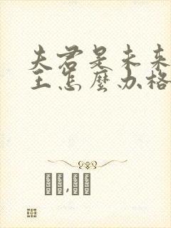 夫君是未来大魔王怎么办格格党