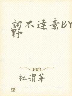 词不达意BY咩野