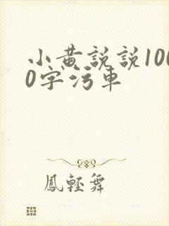 小黄说说1000字污车
