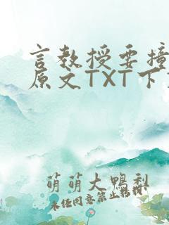 言教授要撞坏了原文TXT下载