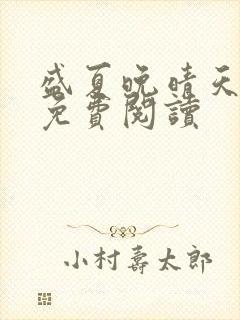 盛夏晚晴天全文免费阅读