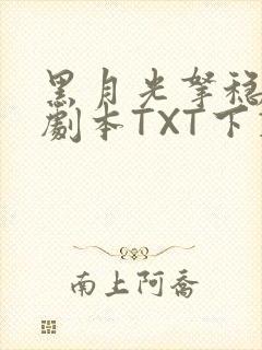 黑月光拿稳BE剧本TXT下载