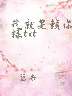 我就是赖你 怎样txt