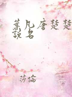 叶凡唐楚楚的小说名