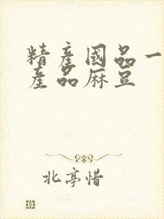 精产国品一二三产品麻豆