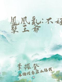 凤凰乱:不嫁妖孽王爷