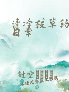 清冷校草的抹布日常