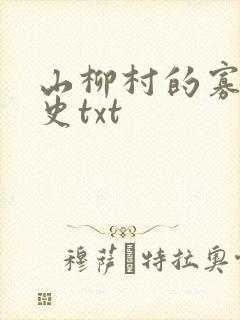 山柳村的寡妇情史txt