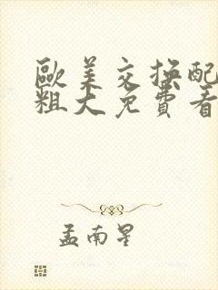 欧美交换配乱吟粗大免费看