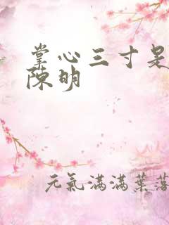 掌心三寸是人间陈明