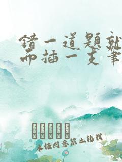 错一道题就往下面插一支笔怎么办