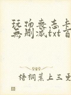 玩物丧志卡比丘无删减txt百度云