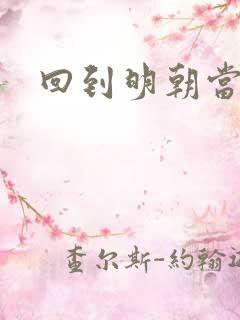 回到明朝当太子